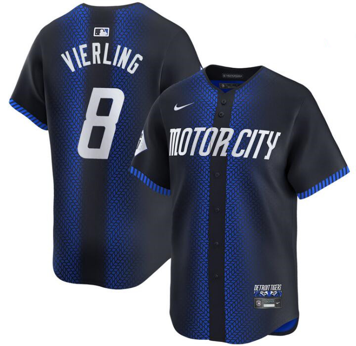 Men's Detroit Tigers #8 Matt Vierling 2024 Navy City Connect Cool Base Limited Stitched Jersey Men's Detroit Tigers #8 Matt Vierling 2024 Navy City Connect Cool Base Limited Stitched Jersey